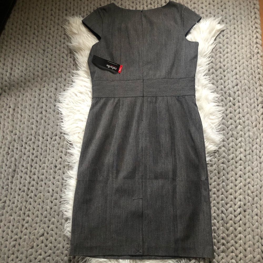 { Rafaella } NWT Gray Cap-sleeve Workwear Dress - Picture 7 of 8